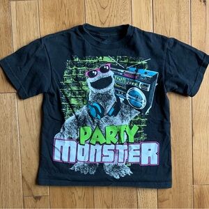 Vintage Sesame Street Cookie Monster Black Tee